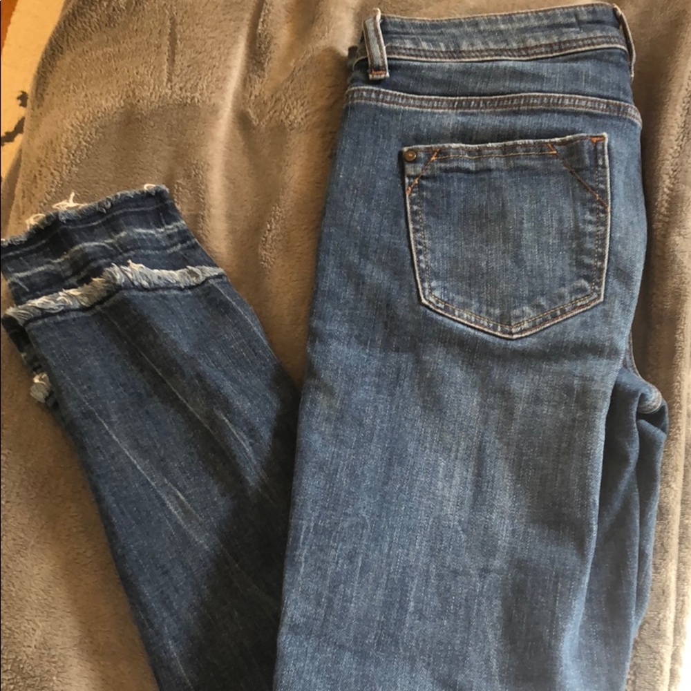 Zara distressed step hem jeans